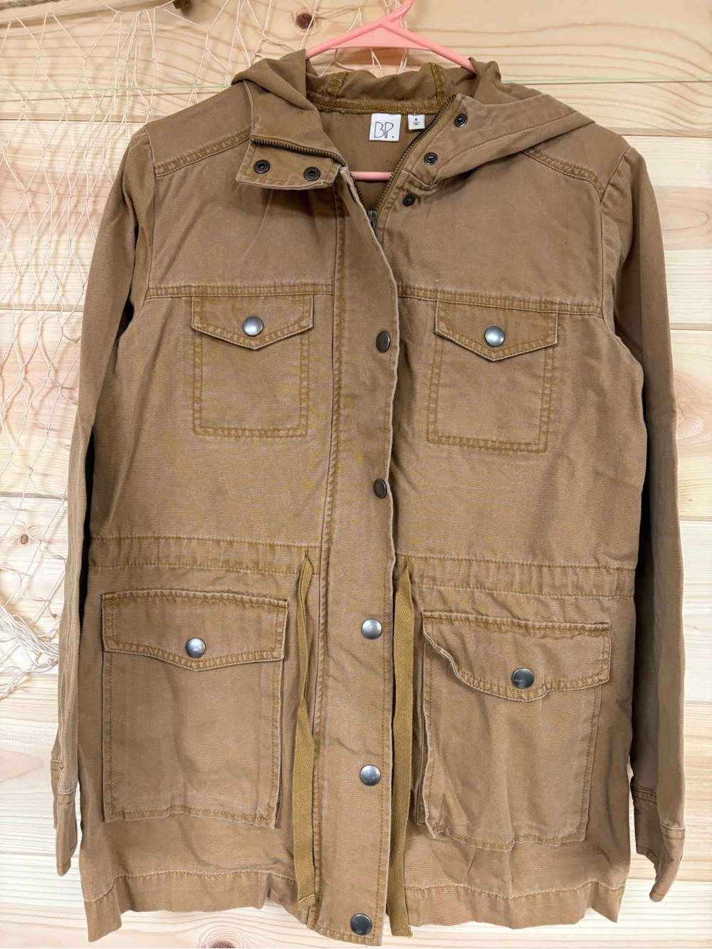 BP Hooded Utility Jacket in Tan Brown